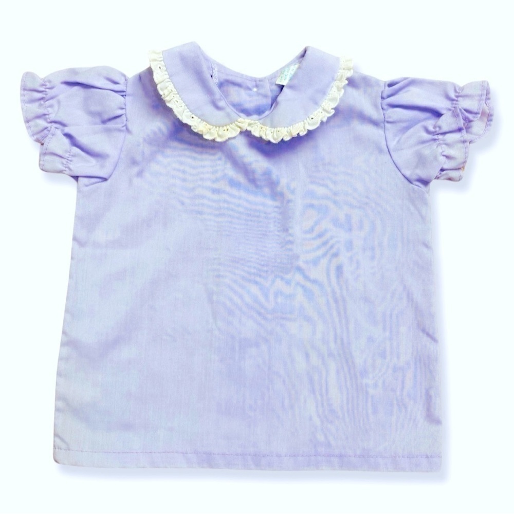 ⭐️Vintage 1980s Lavender Collar Shirt Blouse
